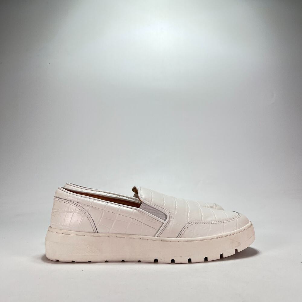 Vionic Dinora Croco White Casual Leather Slip On Platform Sneakers Womens Size 9